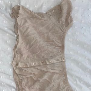 off the shoulder cream shirt